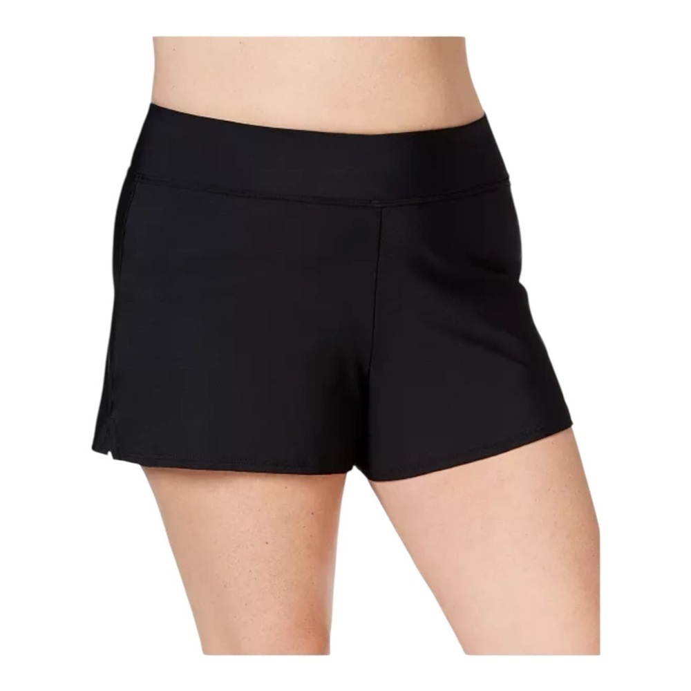 Swim Solutions Plus Size Swim Shorts in Black NWT